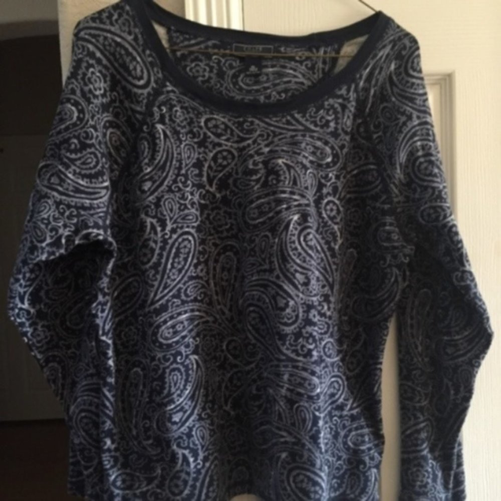 Chaps Denim blue scoop neck top XL